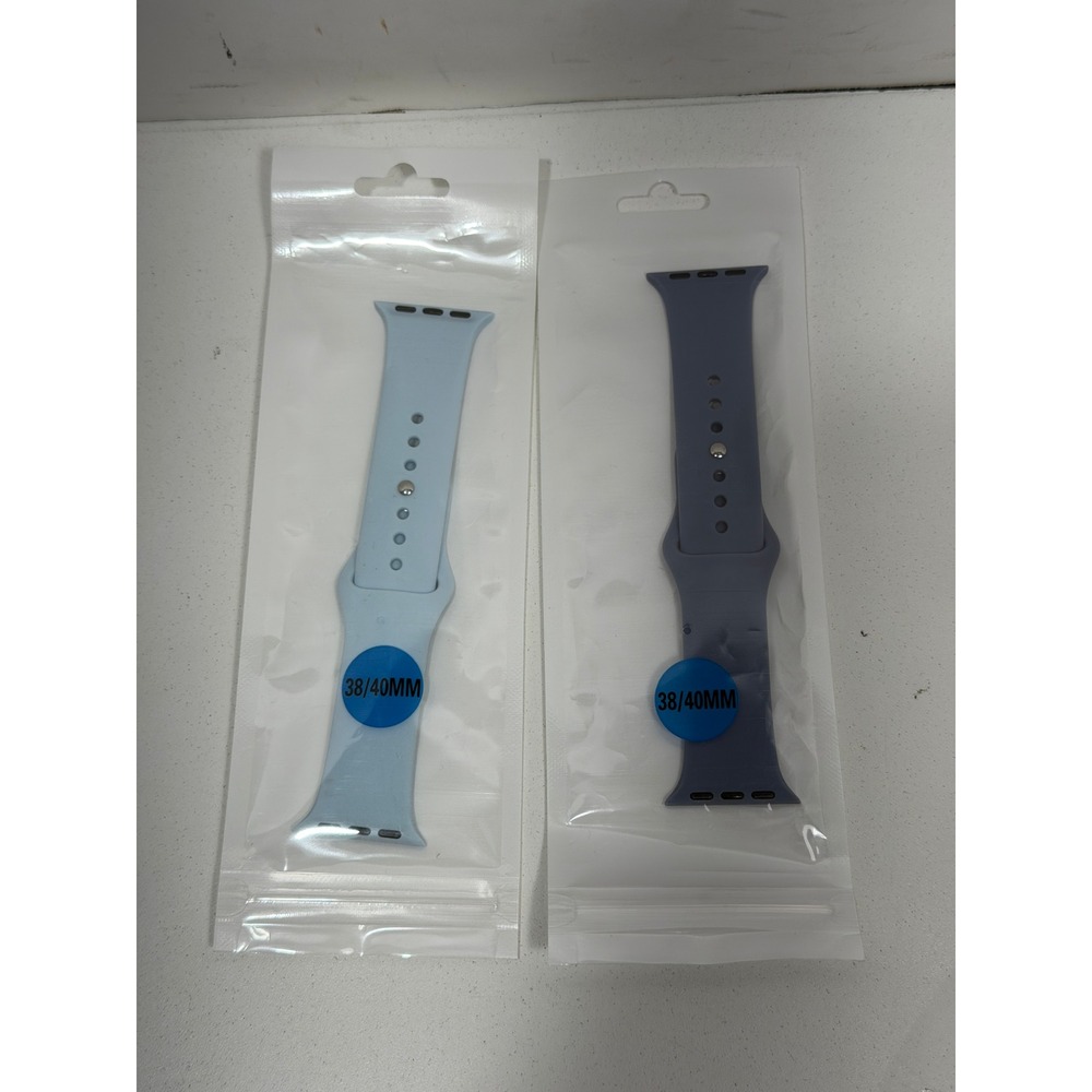 2 Pack  Sport Bands 38mm‎ 40mm Silicone Straps Blue Purple Set for Apple Watch